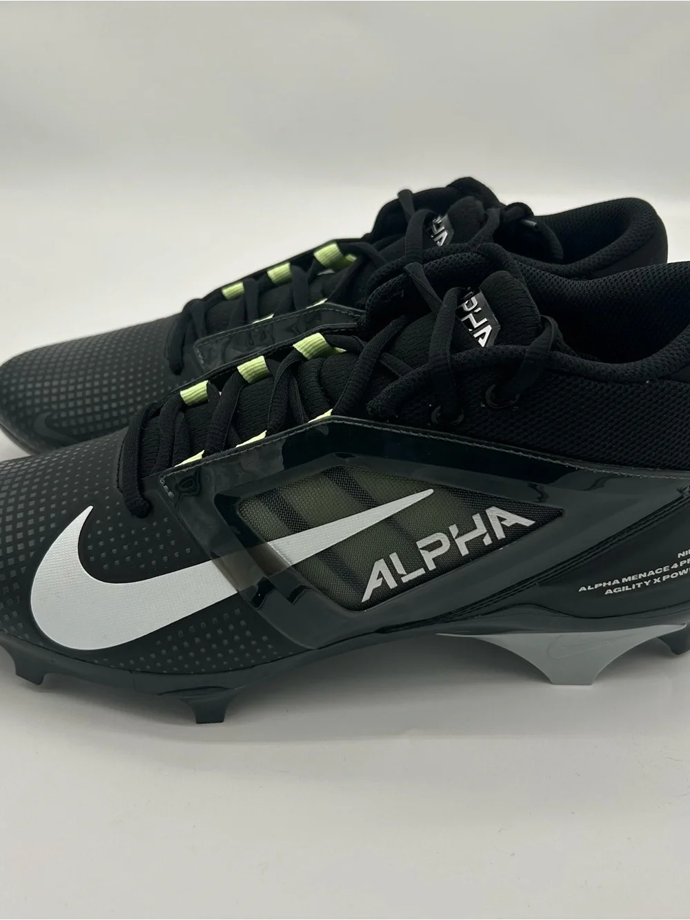 Nike Men's Black and White Alpha Football Cleats